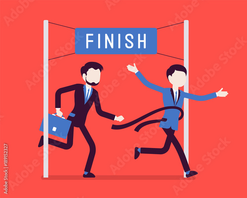 Businessmen at finish line