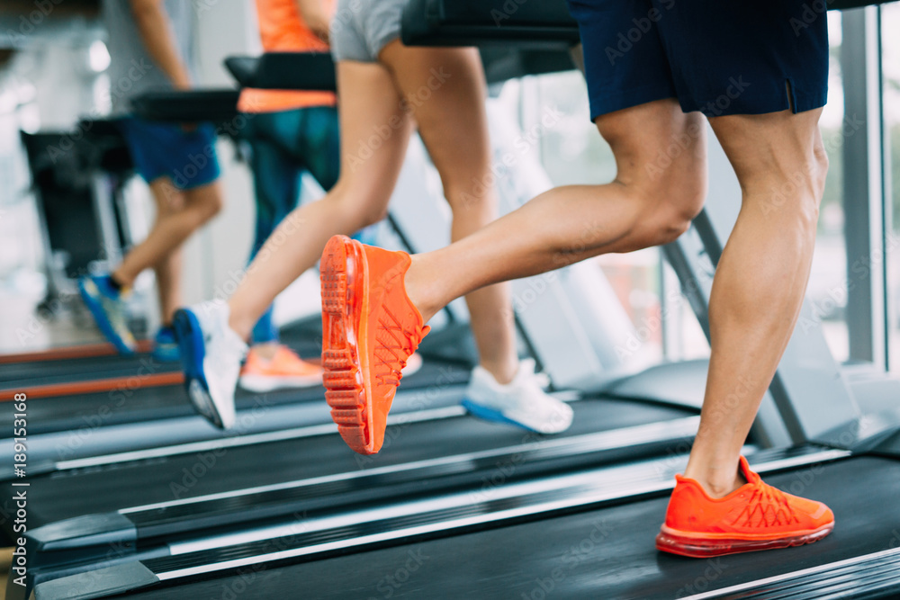 Picture of people running on treadmill in gym Picture of people running on treadmill in gym