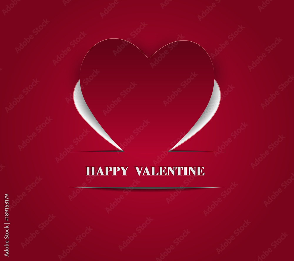 Valentine card For showcase love style paper art. Valentine card For showcase love style paper art.