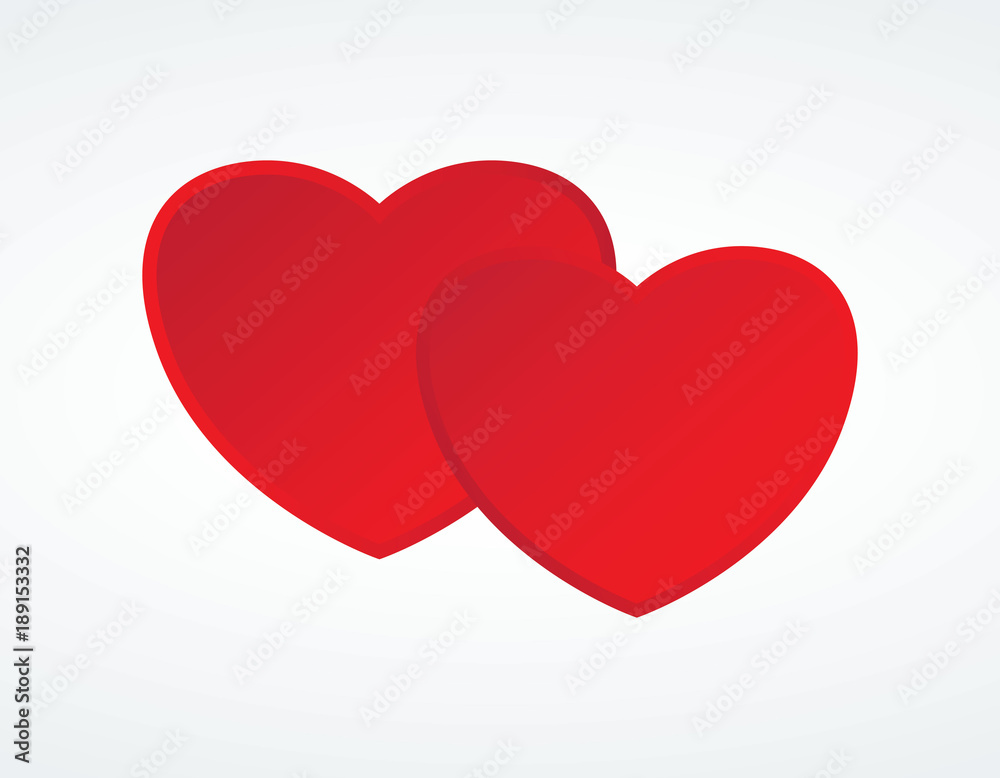 Vector of 3D Couple Hearts