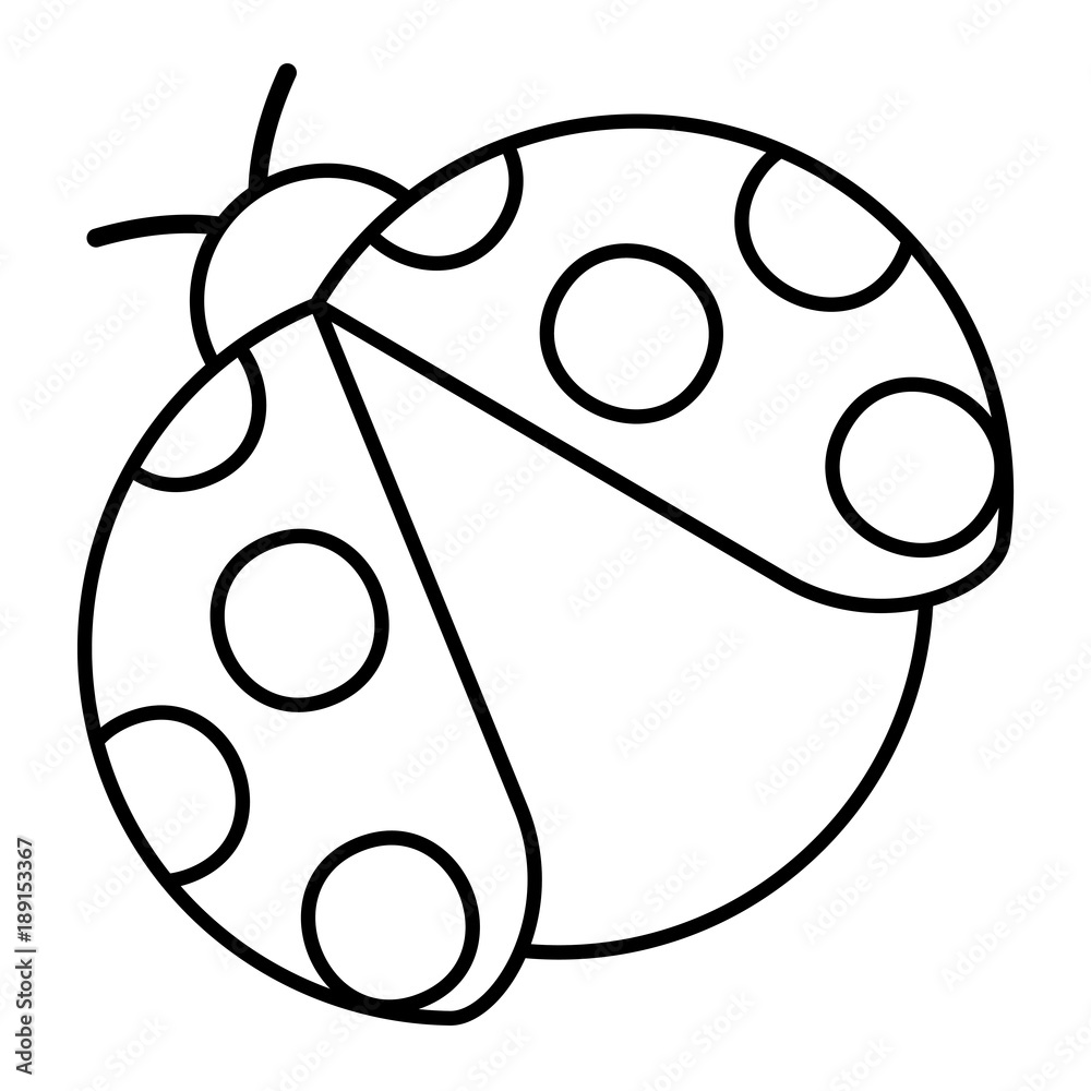 ladybug insect small icon animal vector illustration outline image ...