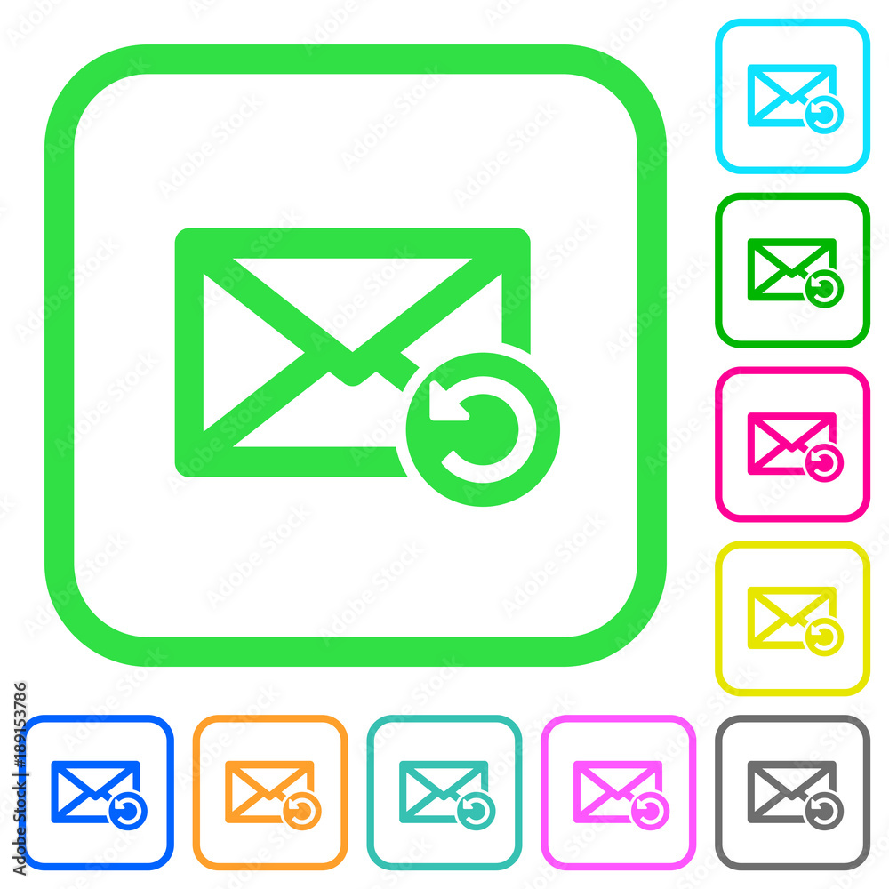 Undelete mail vivid colored flat icons Undelete mail vivid colored flat icons