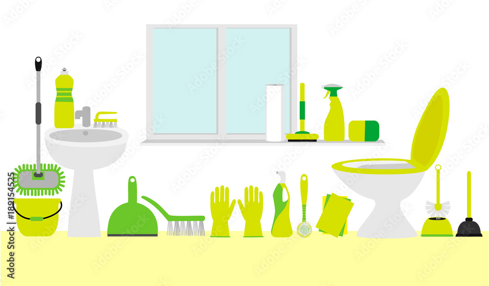 Cleaning flat background Cleaning flat background