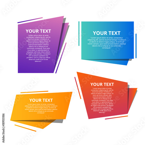 Vector abstract speed geometric origami banner  set. Decorative editable templates for social media 