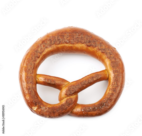 Salted bavarian bagel isolated