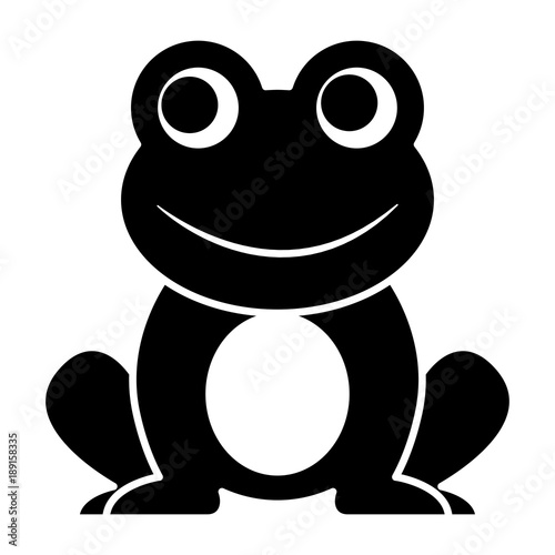 frog cute animal sitting cartoon vector illustration