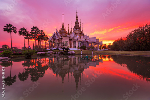 Wat Non-Koom (nonkhum), Beautiful temple in sunset,  Nakhonratchasima province, Thailand photo
