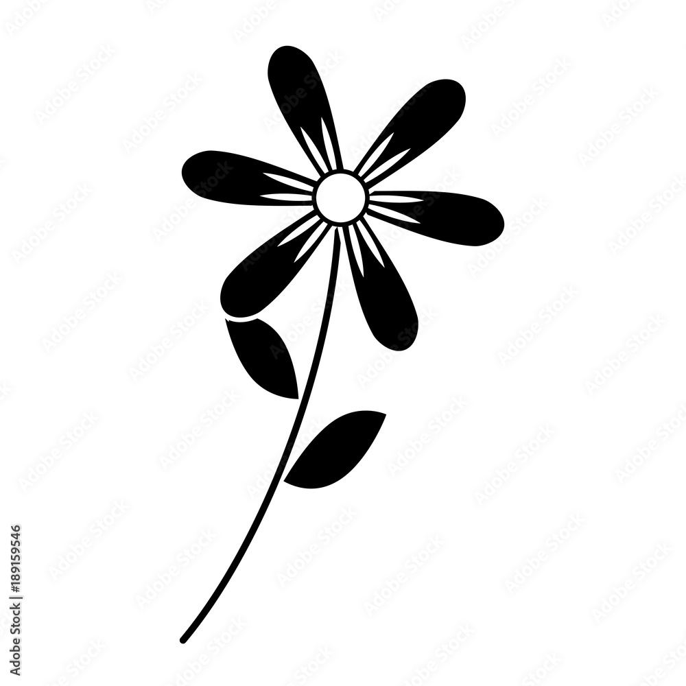 flower stem leaves nature petals decoration vector illustration flower stem leaves nature petals decoration vector illustration