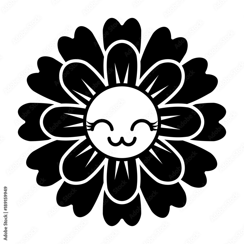 flower kawaii cartoon cute petals vector illustration flower kawaii cartoon cute petals vector illustration