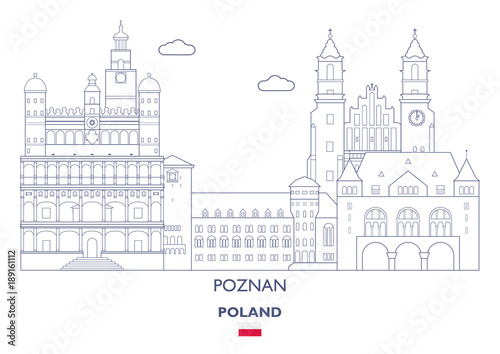 Fototapeta Poznan City Skyline, Polska