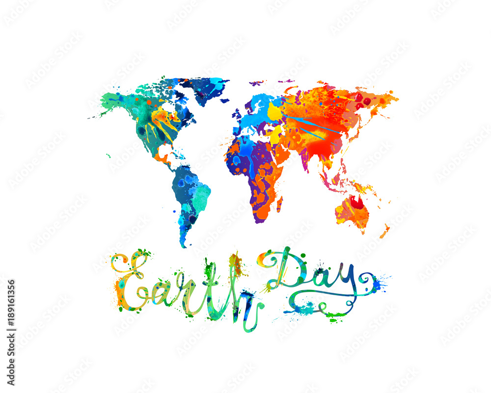 Fototapeta premium EARTH DAY. Splash paint vector