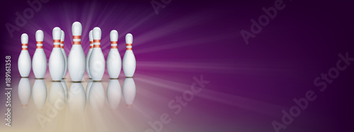 Purple Bowling Pin Deck Banner Pins
