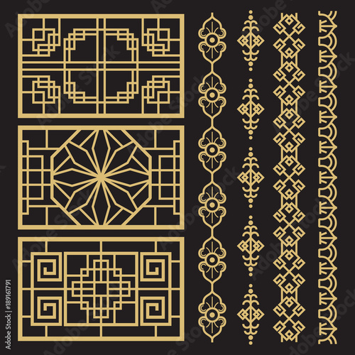 Chinese decoration, traditional antique korean borders and frames