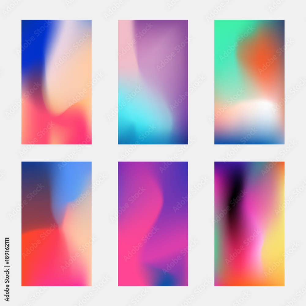Modern phone vector elegant wallpaper. Blurred multicolored backgrounds with gradient meshes
