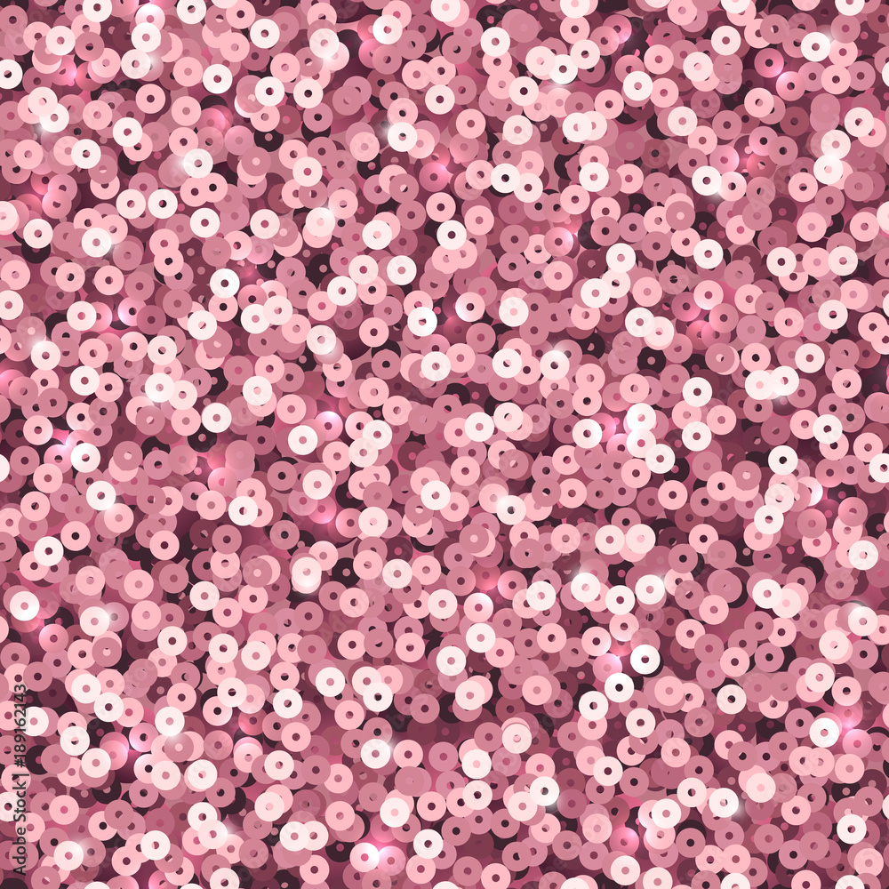 Sparkling pink sequins. Glamour wedding vector seamless background