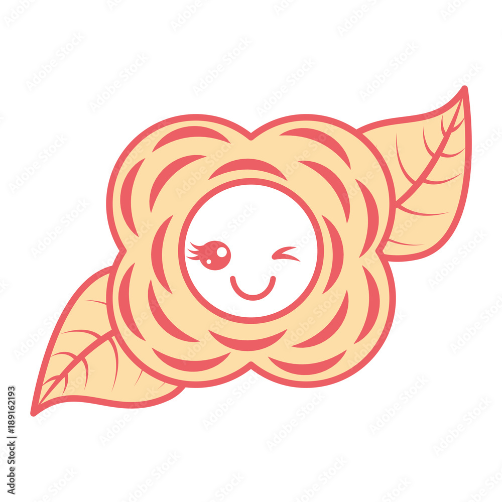 Obraz premium flower wink mascot cartoon kawaii vector illustration