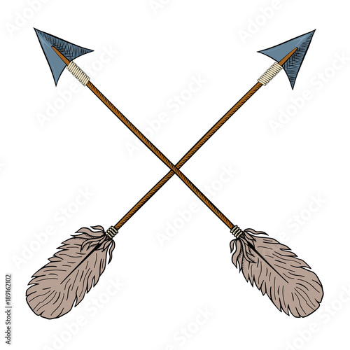 Crossed indian arrows.