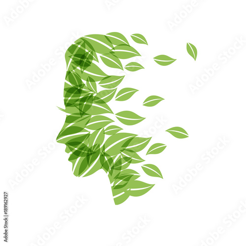 Vector person ecological, thinking green, vegan concept