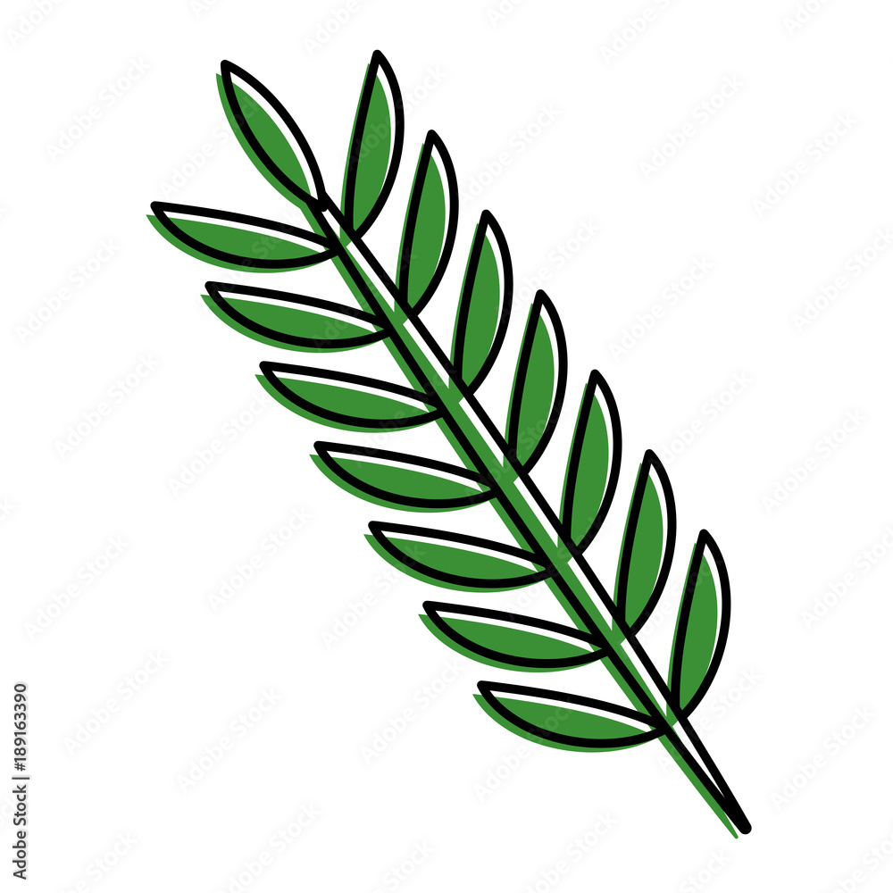 Obraz premium spring branch with green leaves natural vector illustration