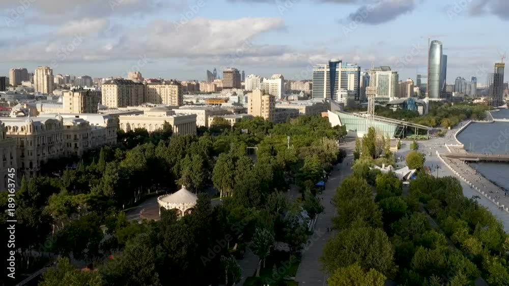 Aerial view coastline of Baku with with numerous modern high-rise buildings.Baku is the capital and largest city of Azerbaijan. Aerial view coastline of Baku with with numerous modern high-rise buildings.Baku is the capital and largest city of Azerbaijan.
