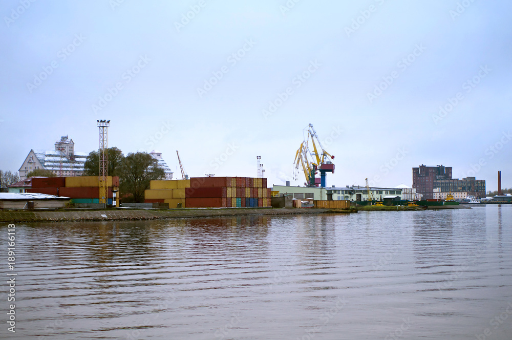 Kaliningrad commercial port. Seaport on the Baltic sea.