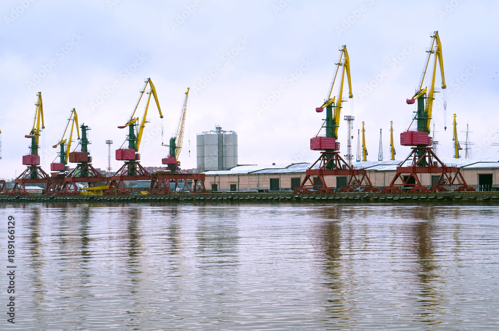 Kaliningrad commercial port. Seaport on the Baltic sea.