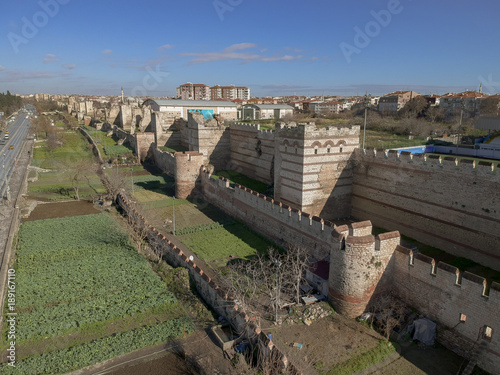 Walls of Constantinople in Istanbul Turkey Fotobehang