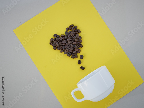 Coffee beans valentines concept photo