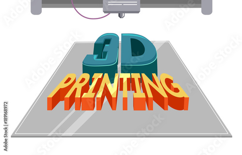 Printing 3D Illustration