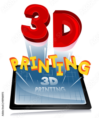 Printing Tablet 3D Illustra...
