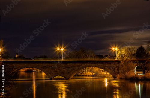 Mainbrücke Kitzingen bei Nacht