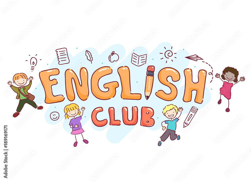 Stickman Kids English Club Illustration