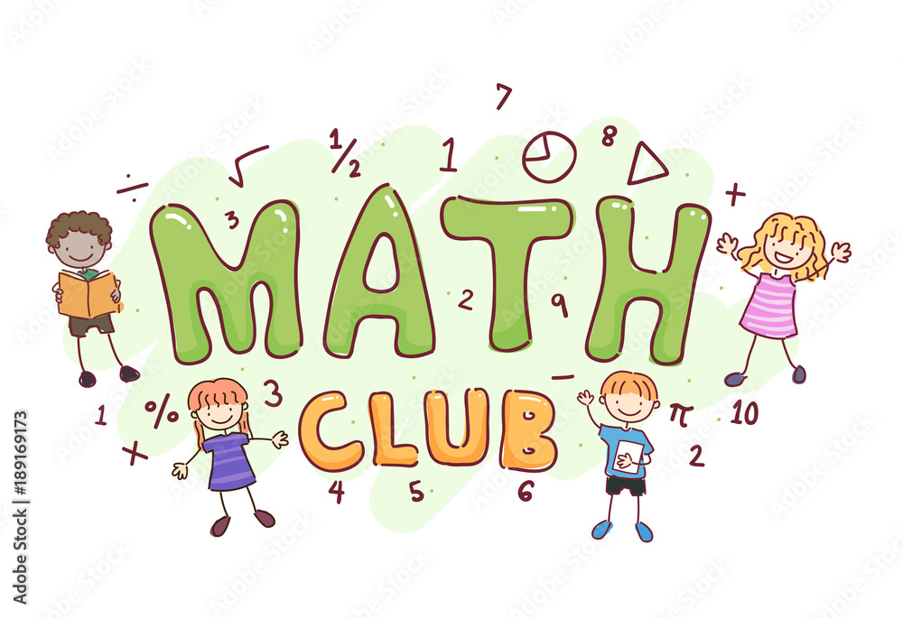 Stickman Kids Math Club Illustration