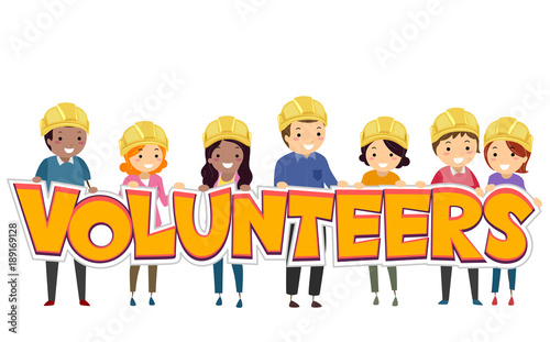 Stickman Construction Volunteers Illustration