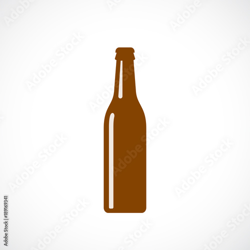 Silhouette of glass beer bottle