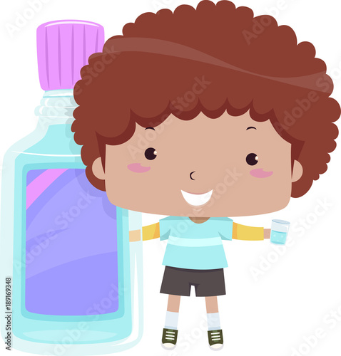 Kid Boy Big Mouth Wash Illu...