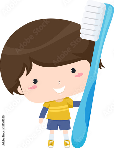 Kid Boy Big Tooth Brush Ill...
