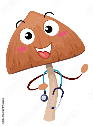 Psychedelic Mushroom Mascot Doctor Illustration