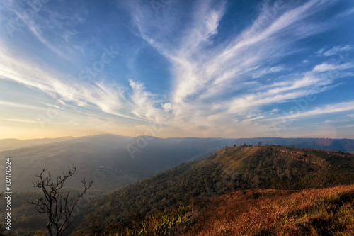 Sunrise landscape view from phu lom lo hill, Phetchabun province, Thailand. © songphon