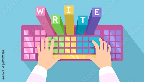 Hands Keyboard Write Illustration