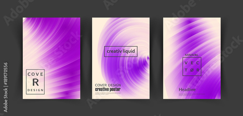 Ultraviolet trendy cover design template. Vector  liquid pattern background. 