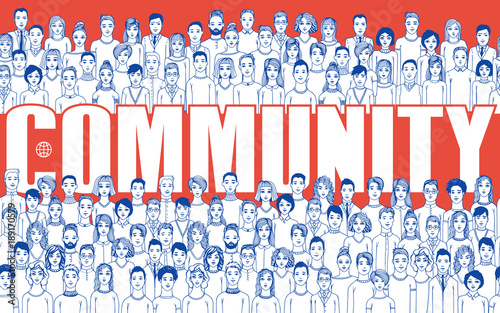 The crowd of abstract people.