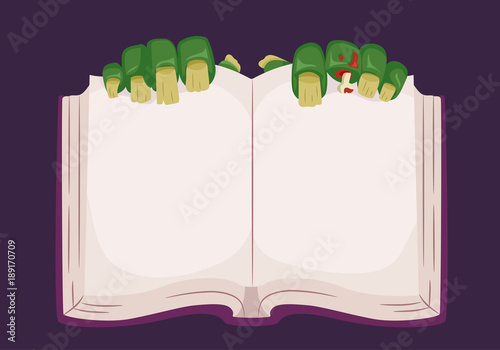 Hands Zombie Open Book Illustration