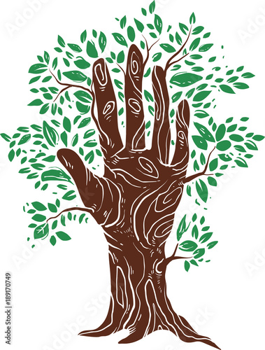 Hand Tree Plant Illustration