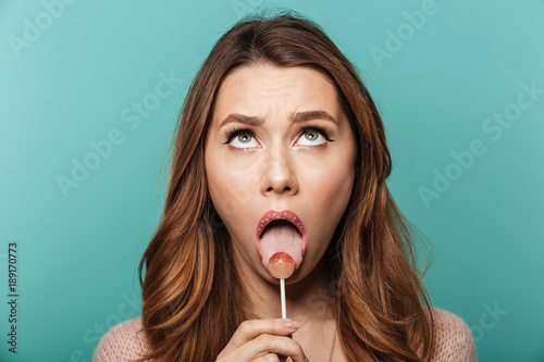 Beauty portrait of a pretty brown haired woman