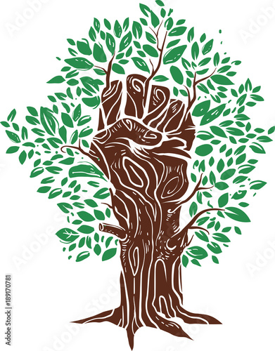 Hand Tree Fist Illustration