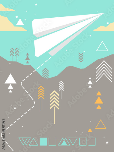 Wanderlust Paper Plane Desi...