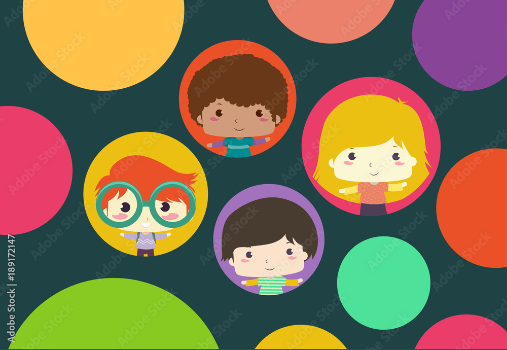 Kids Circles Design Background Illustration Kids Circles Design Background Illustration