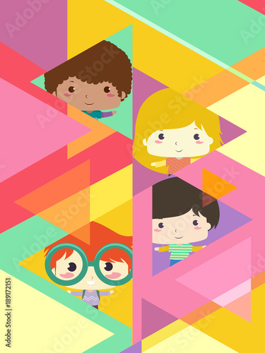 Kids Triangle Design Illust...