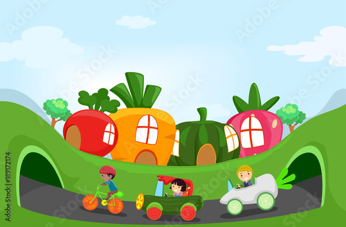 Stickman Kids Garden Fruits Vegetable Ride
